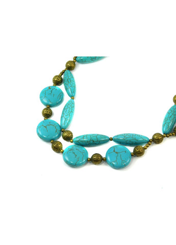 Бусы "Габариты" Бирюза Fursa fashion (322315065)