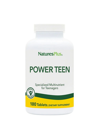 Витамины и минералы Power Teen, 180 вегатаблеток Natures Plus (293420922)