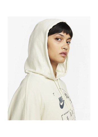 Худі жіноче Sportswear Oversized French Terry Pullover Hoodie Beige Nike (365962279)