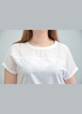 Белая всесезон женская повседневная футболка, белая (, 2xl, 3xl) No Brand