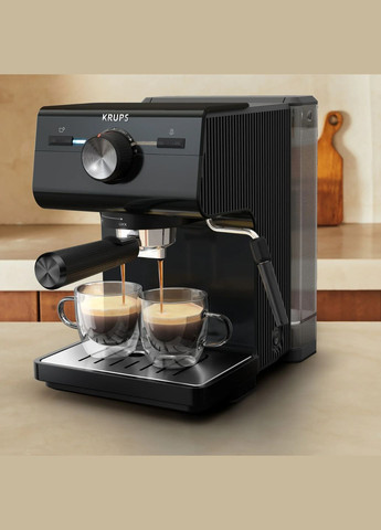 Кофеварка рожковая Authentic C50 2л, молотая, ручной капучинатор, 15 бар, черный Krups (314779853)