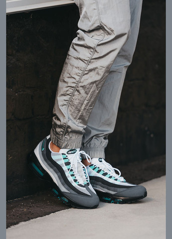 Сірі всесезон кросівки чоловічі nike air max 95 gray mint black | найк аір макс 95 сірі чорні No Brand