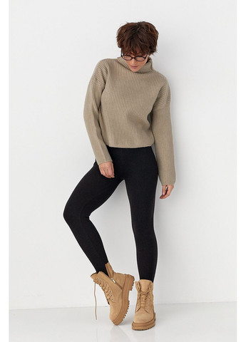 Утеплені лосини в рубчик зі штрипками Lurex (370395960)