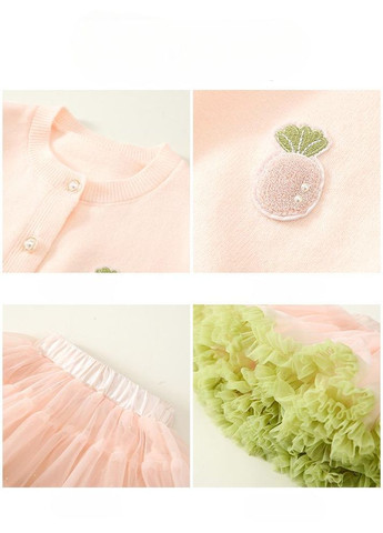 Рожевий дитячий комплект (кофта+спідниця) для дівчинки арт 82215 рожевий No Brand