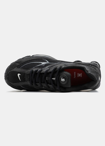 Черные демисезонные кроссовки мужские и женские nike shox ride 2 sp x supreme black | найк шокс райд 2 сп черные No Brand