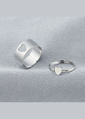 Набір кілець 2шт серцем регульовані парні кільця для двох закоханих No Brand (340463704)
