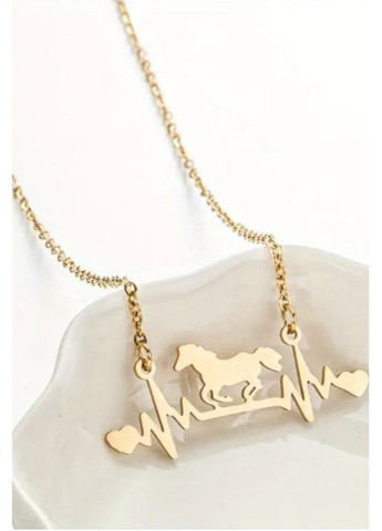 Подвеска на цепи кулон кардиограммма лошадь с сердечками, 1793 No Brand (370143397)