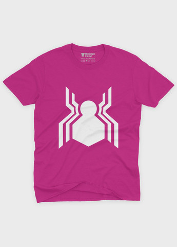 Розовая демисезонная футболка для мальчика с принтом супергероя - человек-паук (ts001-1-fuxj-006-014-108-b) Modno