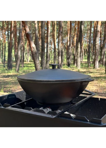 Сковорода WOK-08 чавунна з кришкою 8л Jooki (386954893)
