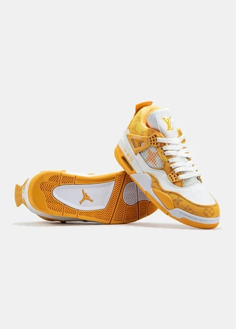 Жовті Осінні кросівки чоловічі nike No Brand Air Jordan 4 x Louis Vuitton