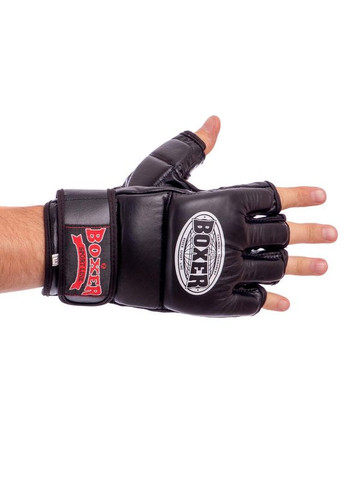 Перчатки для смешанных единоборств MMA кожаные (р-р, ) (5020_Черный_M) Boxer (354702821)