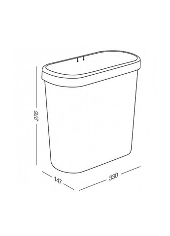 Мусорное ведро узкое без крышки BIN-08 10L WHITE MVM (317460242)