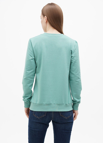 Світло-бірюзовий жіночий легкий світшот з еластичними манжетами (hb110456) HiBrand без декору (346241403)