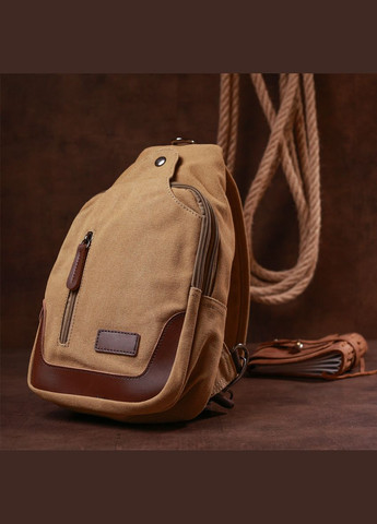 Сумка слинг мужская текстильная через плечо песочная 20х32х6,5 см 20385 Vintage (362418529)