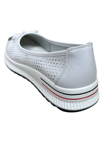 Жіночі весняні балетки Wollen | білі натуральна шкіра (317633704)