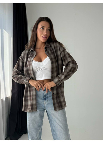 Жіноча сорочка фланель Модель: 575 Шоколад Україна (355890299)