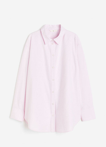 Светло-розовая кэжуал рубашка однотонная H&M