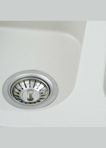 Гранітна мийка для кухні 7648W TWIN глянець Біла Platinum (269795015)