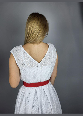 Белое коктейльное платье женское из прошвы белое лиа mksn2272-04 Modna KAZKA