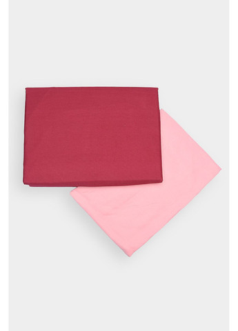 Комплект постельного белья бордовый с розовым полуторный Let's Shop (256548214)