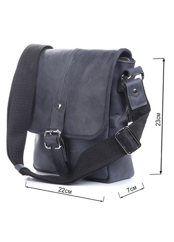 Шкіряна сумка крос боді синя чоловіча 11015 Shvigel (329195280)