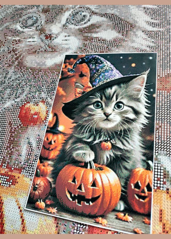 Набір алмазної мозаїки НА підрамнику АЛМр-230 "Хелловін Кіт", 40*65см АлМазка (335056491)