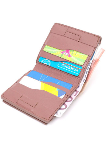 Невелике портмоне з натуральної шкіри 16799 Пудровий Grande Pelle (329147162)