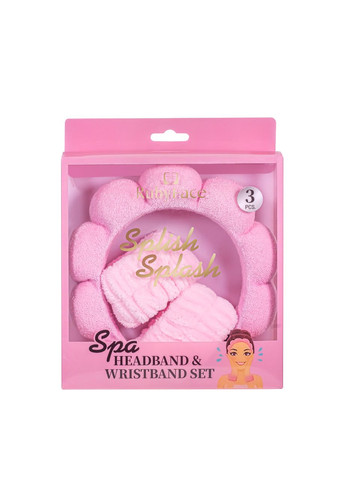 Набор для умывания – обруч на голову и напульсники (браслеты) микрофибра, Розовый No Brand (332796440)