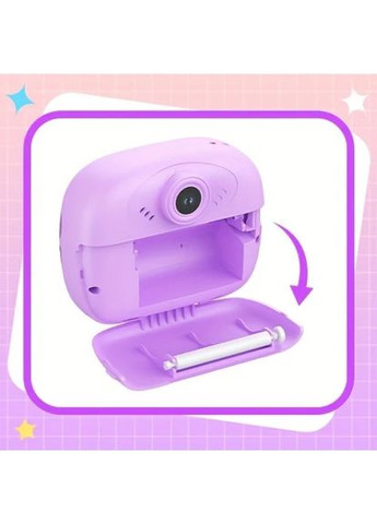Детский цифровой фотоаппарат по мгновенной печати Единорог M-1 фиолетовый No Brand (337177410)