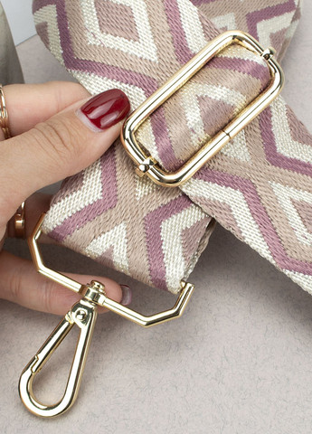 Ремінь для сумки 50 мм R_curves_gold текстильний з карабінами темно-рожевий Virginia Conti (292011222)