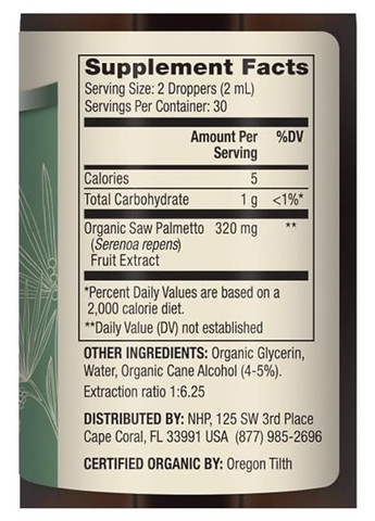 Organic Saw Palmetto 60 ml /30 servings/ Dr. Mercola (291848615)