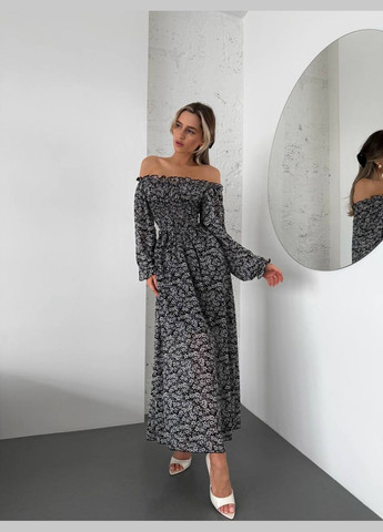 Чорно-білий святковий сукня No Brand