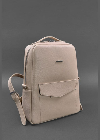 Кожаный женский городской рюкзак на молнии Cooper светло-бежевый флотар (A-027185) BlankNote (330144362)