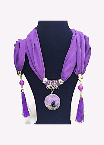 Шарф с украшением трикотажный Фиолетовая бабочка No Brand (327419606)