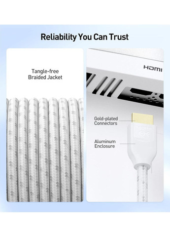 Кабель HDMI 2.1 [Certified Ultra High Speed HDMI] 48Gbps 8K@60Hz, 4K@240Hz 2м white Cable Matters (363329801)