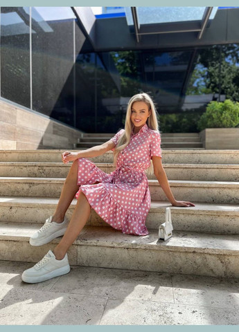 Розовое платье весна/лето ткань софт No Brand