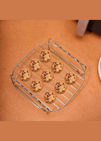 Решітка з 4-ма шампурами для аерогриля, мультипечі універсальна 190х190мм No Brand (341324957)