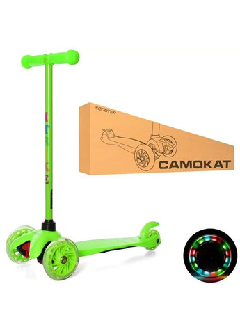 Самокат дитячий триколісний Mini BB 3-013-5-GR зі світними колесами, Салатовий iTrike (338854712)