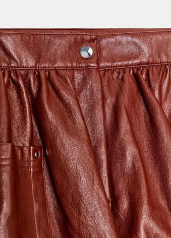 Коричневая однотонная юбка Zara