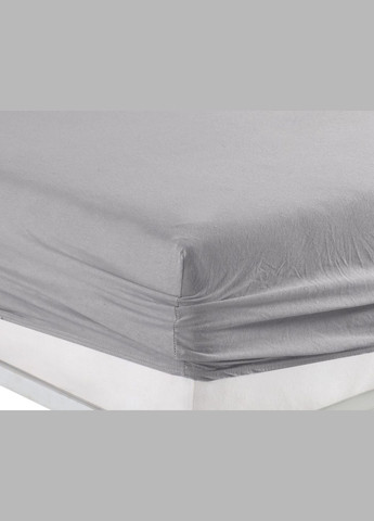 Простыня 90х200см трикотаж (джерси) на резинке с наволочками Серое Kayra (318382505)