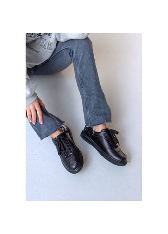 Черные классические базовые кожаные кеды (кроссовки) украина р.40 (vm-00612ch) Vm-Villomi