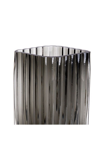 Прямоугольная декоративная стеклянная ваза цветов 23 см серого цвета. Yiwu (315636003)