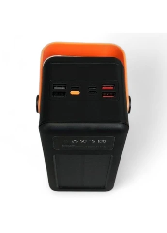 Повербанк PW53 80000mAh сонячна панель та ліхтарик чорно помаранчевий зарядний пристрій Seli ACL (392702708)