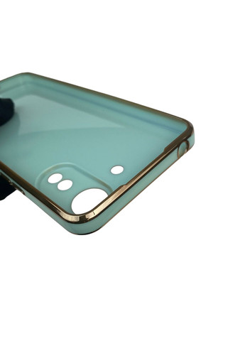 Чохол для POCO C65 з кільцем-підставкою із золотою окантовкою на сяомі поко с65 бірюзовий gs1 Xiaomi (366232612)