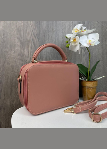 Міні каркасна сумка на плече з екошкіри з геометричним візерунком рожева (sku_967) No Brand (330576508)