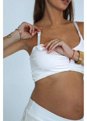 Топ для беременных и кормящих с клипсами на бретелях молочный Dianora (361268952)