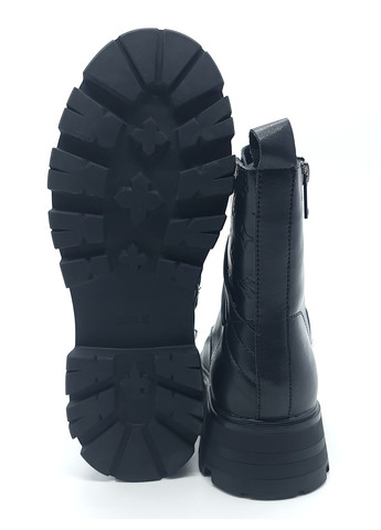 Осенние женские ботинки на овчине черные кожаные ya-19-10 23 см (р) Yalasou