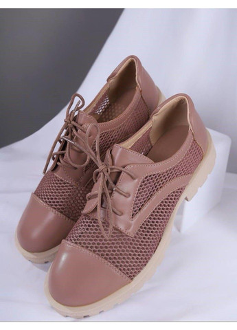 Женские мокасины женские сетка пудровые Loretta | пудровые прессованная кожа (305847696)