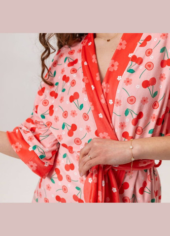 Халат жіночий з плюшевого велюру Черешенька 3437_L 16033 L FlexDress (336873856)