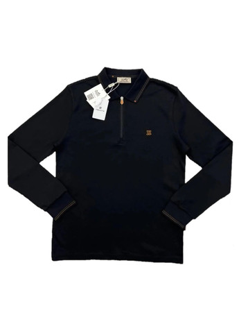 Черная футболка-поло мужское с длинным рукавом для мужчин Hermes